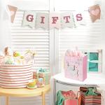 Baby Girl Gift Bags for Baby Showers 12.5" Medium with Tissue Papers 2-Pack (Pink) from 
