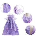 Magwei Encanto Mirabel Isabella Dress Costume For Kids Girls, Isabela Madrigal Princess Dress Cosplay Halloween Dress Up Suit (130(6-7Years), Purple) by 