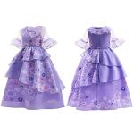 Magwei Encanto Mirabel Isabella Dress Costume For Kids Girls, Isabela Madrigal Princess Dress Cosplay Halloween Dress Up Suit (130(6-7Years), Purple) by 