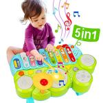 Baby Musical Toys 3 in 1 Piano Keyboard Xylophone Drum Set Gift for 1 Year Old Girls Boys Toys Age 2 Preschool Learning Developmental Toys for Toddlers 1-3 Educational Infant Baby Toys 6 9 12 18 Month from AOJI