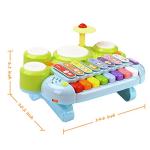 Baby Musical Toys 3 in 1 Piano Keyboard Xylophone Drum Set Gift for 1 Year Old Girls Boys Toys Age 2 Preschool Learning Developmental Toys for Toddlers 1-3 Educational Infant Baby Toys 6 9 12 18 Month from AOJI