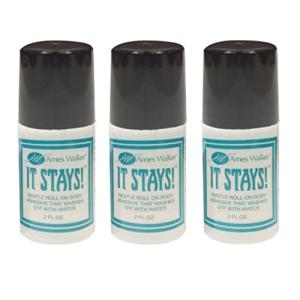 Ames Walker AW It Stays! Body Adhesive (3 Bottles) 2 oz. Roll on Body Glue Wig Bra Hosiery (Clothing) Glue from Ames Walker