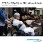 Strongback Mobility Lightweight Foldable Wheelchair, Built-in Adjustable Lumbar Support, Promotes a Healthy Spine, STRONGBACK 24 Flip, 18" Seat (24" Rear Wheels) from Strongback Mobility
