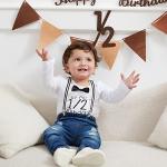 Toddler Baby Boy Clothes Set Bowtie Romper Suspenders Ripped Denim Pants Outfits (Half Birthday-2Long, 6-12 Months) from Pinleck