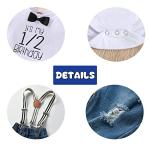Toddler Baby Boy Clothes Set Bowtie Romper Suspenders Ripped Denim Pants Outfits (Half Birthday-2Long, 6-12 Months) from Pinleck