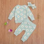 0-24M Flower Newborn Infant Baby Girl Clothes Set Long Sleeve Sweatshirts Tops Pants Outfits (Green, 0-6 Months) by 