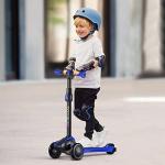 TONBUX Kids Scooter for Age 3-12, Toddler Scooter with 4 Adjustable Heights, Light Up 3-Wheels Scooter, Shock Absorption Design, Lean to Steer, Balance Training Scooter for Kids Blue from TONBUX