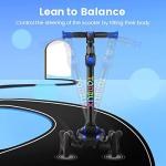 TONBUX Kids Scooter for Age 3-12, Toddler Scooter with 4 Adjustable Heights, Light Up 3-Wheels Scooter, Shock Absorption Design, Lean to Steer, Balance Training Scooter for Kids Blue from TONBUX