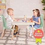 B. spaces by Battat â Kids Furniture Set â 1 Craft Table & 2 Kids Chairs with Natural Wooden Legs (Ivory and Mint) from Branford LTD