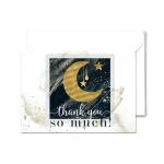 Star Moon Thank You Cards and Envelopes (25 Pack) â Thanking for Baby Shower â Wedding â Graduation â Everyday â Twinkle Cosmic Party Supplies â Blue Gold Folded Set by Paper Clever Party
