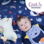 GROW WILD Crib Sheets for Boys or Girls | 3 Pack Soft Jersey Cotton Fitted Crib Sheets Neutral | White Blue Baby Crib Sheets for Girl, Crib Mattress Sheet or Toddler Bed Sheets | Ocean Whale Narwhal from Grow Wild