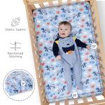 GROW WILD Crib Sheets for Boys or Girls | 3 Pack Soft Jersey Cotton Fitted Crib Sheets Neutral | White Blue Baby Crib Sheets for Girl, Crib Mattress Sheet or Toddler Bed Sheets | Ocean Whale Narwhal from Grow Wild