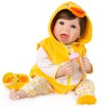 Aori Lifelike Realistic Reborn Baby Dolls 22 Inch Weighted Reborn Girl Doll with Yellow Clothes and Duck Toy Accessories Best Birthday Set for Girls Age 3 by Aori