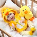 Aori Lifelike Realistic Reborn Baby Dolls 22 Inch Weighted Reborn Girl Doll with Yellow Clothes and Duck Toy Accessories Best Birthday Set for Girls Age 3 by Aori
