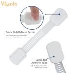 12 Pack Baby Proofing Cabinet Strap Locks - Vkania Kids Proof Kit - Child Safety Drawer Cupboard Oven Refrigerator Adhesive Locks - Adjustable Toilets Seat Fridge Latches - No Drilling by 