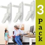 Improved Childproof Door Lever Lock (3 Pack) Prevents Toddlers from Opening Doors. Easy One Hand Operation for Adults. Durable ABS with 3M Adhesive Backing. Simple Install, No Tools Needed by Wappa