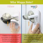 Improved Childproof Door Lever Lock (3 Pack) Prevents Toddlers from Opening Doors. Easy One Hand Operation for Adults. Durable ABS with 3M Adhesive Backing. Simple Install, No Tools Needed by Wappa