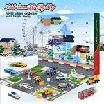 Christmas Advent Calendar 2021 for Kids: HIWEZEZC Alloy Vehicles and Helicopter Toy Sets Plus 2 Play Mats, Perfect holiday gift for Kids, Christmas Countdown Calendars for Boys|Girls|Toddler|Baby from Hiwezezc