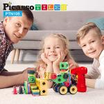 PicassoTiles STEM Learning Toys 105 Piece Building Block Set Kids Construction Engineering Kit Toy Blocks Children Early Education Playset w/ IdeaBook, Power Drill, Clickable Ratchet, Age 3+ PTN105 by Picassotiles