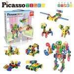 PicassoTiles STEM Learning Toys 105 Piece Building Block Set Kids Construction Engineering Kit Toy Blocks Children Early Education Playset w/ IdeaBook, Power Drill, Clickable Ratchet, Age 3+ PTN105 by Picassotiles