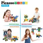 PicassoTiles STEM Learning Toys 105 Piece Building Block Set Kids Construction Engineering Kit Toy Blocks Children Early Education Playset w/ IdeaBook, Power Drill, Clickable Ratchet, Age 3+ PTN105 by Picassotiles