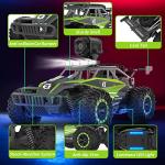 DEERC DE65 Remote Control Car with 1080P HD Camera,1:16 Scale RC Cars with LED Chassis Light&Headlights, 2.4Ghz High Speed Monster Truck Toy Vehicle, 2 Batteries for 60 Mins Play, Gift for Kids Boys by DEERC