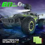 DEERC DE65 Remote Control Car with 1080P HD Camera,1:16 Scale RC Cars with LED Chassis Light&Headlights, 2.4Ghz High Speed Monster Truck Toy Vehicle, 2 Batteries for 60 Mins Play, Gift for Kids Boys by DEERC