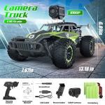 DEERC DE65 Remote Control Car with 1080P HD Camera,1:16 Scale RC Cars with LED Chassis Light&Headlights, 2.4Ghz High Speed Monster Truck Toy Vehicle, 2 Batteries for 60 Mins Play, Gift for Kids Boys by DEERC