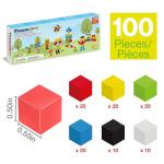 PicassoTiles 0.5â Pixel Magnetic Puzzle Cube 100 Piece Mix & Match Cubes Sensory Toys STEAM Education Learning Building Block Magnets Children Construction Toy Set Stacking Magnet Creative Kit PMC100 by Picasso Tiles