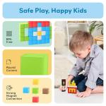 PicassoTiles 0.5â Pixel Magnetic Puzzle Cube 100 Piece Mix & Match Cubes Sensory Toys STEAM Education Learning Building Block Magnets Children Construction Toy Set Stacking Magnet Creative Kit PMC100 by Picasso Tiles