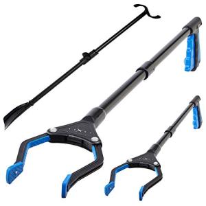 Luxet 3 Pack UPDATED Foldable 32 Inch & 19 Inch Steel Reacher Grabber Pickup Tool and Strong Sturdy Shoehorn Dressing Aid Stick For Elderly and Seniors Made With Strong Steel Great Hip Replacement Kit from Luxet