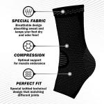 PowerLix Ankle Brace Compression Support Sleeve (Pair) for Injury Recovery, Joint Pain and More. Plantar Fasciitis Foot Socks with Arch Support, Eases Swelling, Heel Spurs, Achilles Tendon by PowerLix