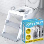 NETTILY Potty Training Seat for Toddler Boys & Girls - Toddlers FOLDABLE Potty Training Toilet Seat with Ladder - PORTABLE Kids Potty Seat Toilet Chair Step Stool Trainer for Children, NO TOOLS NEEDED from Nettily Baby