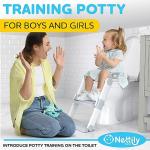 NETTILY Potty Training Seat for Toddler Boys & Girls - Toddlers FOLDABLE Potty Training Toilet Seat with Ladder - PORTABLE Kids Potty Seat Toilet Chair Step Stool Trainer for Children, NO TOOLS NEEDED from Nettily Baby
