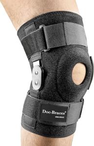 DocBraces - Hinged Knee Brace for Knee Pain, Adjustable Compression Knee Support Brace for Men & Women, Open Patella Knee Wrap for Swollen,Meniscus Tear,ACL,PCL,Joint Pain Relief,Injury Recovery. DB44 from Docbraces