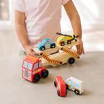 Melissa & Doug Wooden Emergency Vehicle Carrier Truck With 1 Truck and 4 Rescue Vehicles by Melissa & Doug