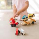Melissa & Doug Wooden Emergency Vehicle Carrier Truck With 1 Truck and 4 Rescue Vehicles by Melissa & Doug