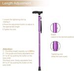 BeneCane Walking Cane Folding Cane Adjustable Walking Cane for Men Women Seniors LED Light Fold-up Lightweight Sturdy Portable Walking Stick - Balancing Mobility Aid - Comfortable Handles (Purple) from huanyu