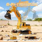DOUBLE E Remote Control Excavator Toy Truck 2 Batteries Digger Toys Hydraulic Full Functional Construction Vehicles RC Tractor for Boys Girls Kids from DOUBLE E