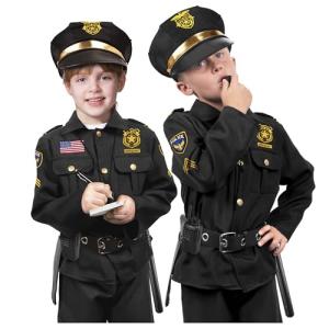 Kangaroo Deluxe Boys Police Costume for Kids, Medium, Blue, Size Medium 8-10 from Kangaroo Manufacturing