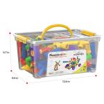 PicassoTiles PTT136 136pcs Tubular Pipes & Spout STEAM Interlocking Educational Building Block Set, Tube Locks, Pipeworks Construction Blocks w/ Storage Container Box, Idea Book, Flute Musical Kit from PicassoTiles