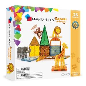 MAGNA-TILES Safari Animals 25-Piece Magnetic Construction Set, The ORIGINAL Magnetic Building Brand by Magna-Tiles