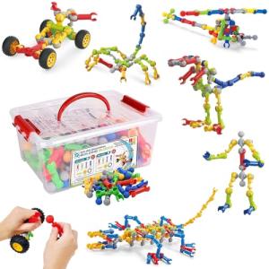 STEM Toys Kids Building Kit, 125 Pcs Educational Learning Set Construction Engineering Building Blocks for Ages 3 4 5 6 7 8 9 10 Year Old Boys Girls, Best Gift for Children Fun Creative Play from Afomida