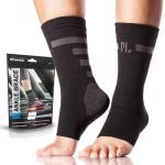 POWERLIX Ankle Brace Compression Support Sleeve (Pair) for Injury Recovery, Joint Pain and More. Achilles Tendon Support, Plantar Fasciitis Foot Socks with Arch Support, Eases Swelling (Black-2, Large) by PowerLix