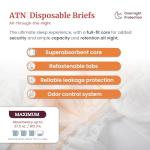 Tranquility ATN Adult Disposable Briefs with All-Through-The-Night Protection, M (32"-44") - 48 ct (Pack of 4) by Principle Business Enterprises/Incontinence