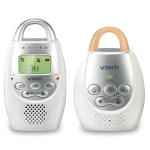 VTech DM221 Audio Baby Monitor with up to 1,000 ft of Range, Vibrating Sound-Alert, Talk Back Intercom & Night Light Loop, White/Silver from Vtech
