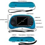 EASEGMER 16 Bit Kids Handheld Games Built-in 200 HD Video Games, 2.5 Inch Portable Game Player with Headphones - Best Travel Electronic Toys Gifts for Toddlers Age 3-10 Years Old Children (Blue) from EASEGMER