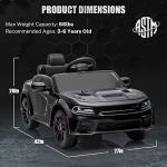ENYOPRO 12V 7Ah Kids Electric Ride on Car, Licensed Dodge Charger SRT Hellcat, Battery Powered 4-Wheels Toy Car Electric Vehicle for Kids with Remote Control, 3 Speeds, LED Lights, Music (Black) by ENYOPRO