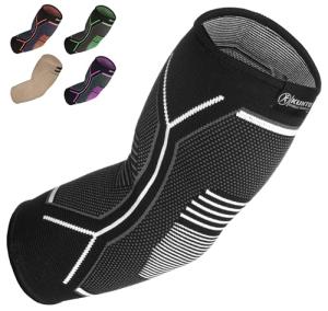 Kunto Fitness Elbow Brace Compression Support Sleeve for Tendonitis, Tennis Elbow, Golf Elbow Treatment - Reduce Joint Pain During Any Activity! by Kunto Fitness Products