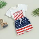 LIOMENGZI Baby Boy 4th of July Outfits Short Sleeve Tee Shirt and Casual Shorts 2Pcs Fourth of July Summer Outfit from LIOMENGZI